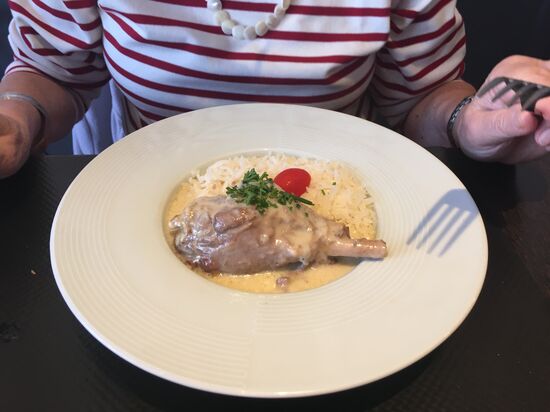 Blanquette de jambonnette de dinde , riz basmati