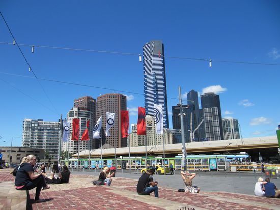 Melbourne. Merkwürdiges Gefühl nach der Wüste. Aber schön.