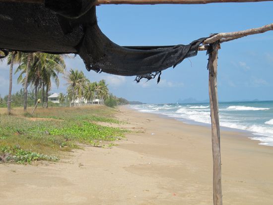 50 km am Strand lang.