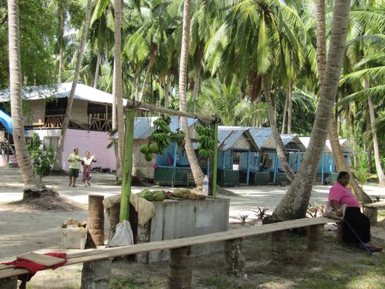 Man wohnt in Hütten.