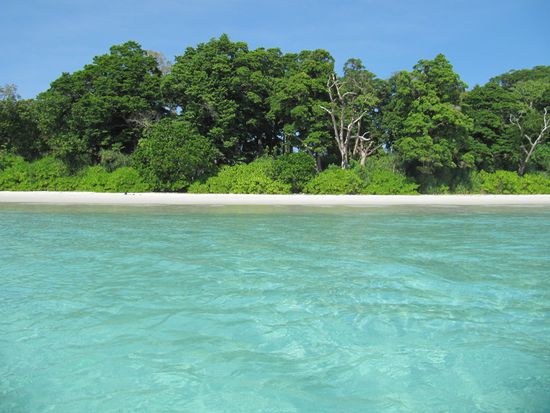 Radhanagar Beach - aus dem Wasser.
