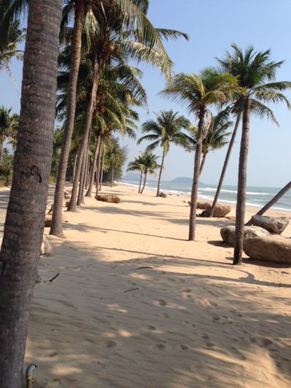 Der zum Haus (oben) gehörige Strand. Einfach traumhaft.