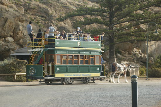 Auf die Insel konnte man zu Fuss oder mit dem Pferde-Tram