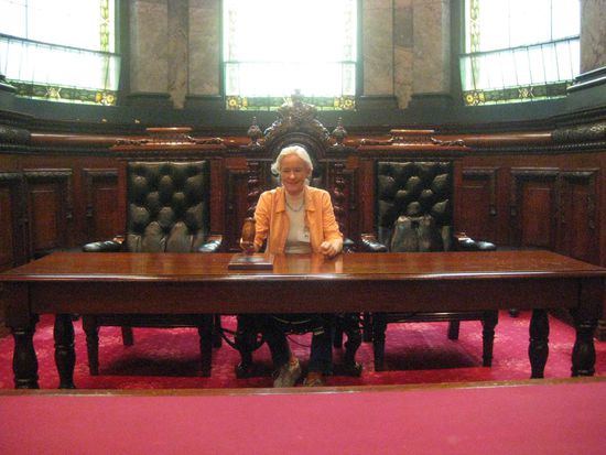 Ich sitze auf dem Platz des Bürgermeisters von Melbourne!