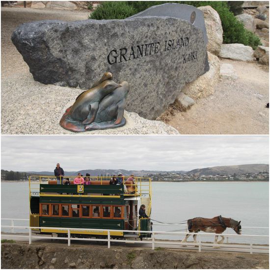 Auf die Insel kommt man mit einer alte, pferdgezogene Tram oder man läuft die 500 m einfach über den Steg.