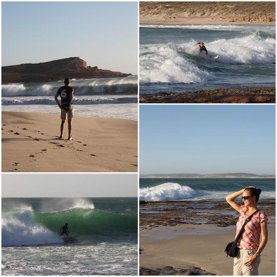 Perfekt brechende Wellen schaffen hier ein Paradies für Surfer - und wir haben gerne zugeschaut. Und das beste bei dem vielen Wind: da sind auch alle Mücken wie weggeblasen 