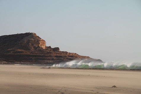 Ein beeindruckendes Schauspiel, wie sich die Wellen vor dem "Red Bluff" in Kalbarri brechen.