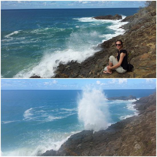 Die einzige Aufregung unseres Tages: die Blowholes am Alexandria Beach