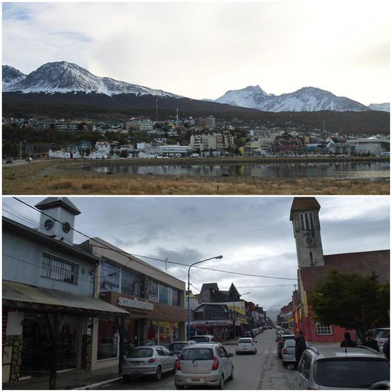 Der Stadtkern erinnert an ein europäisches Bergdorf,
vom Hafen in Ushuaia starten die Expeditionen in die Antarktis.