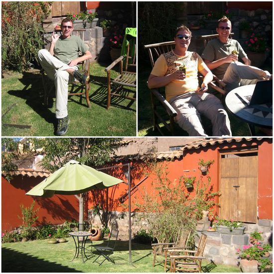 Unsere gemütliche Unterkunft hat uns das Akklimatisieren leicht gemacht: in der Sonne chillend hat dann sogar schon bald das erste Bierchen trotz Höhenluft geschmeckt 