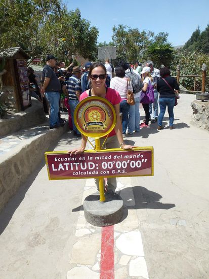 Da isser, der Äquator in Ecuador!