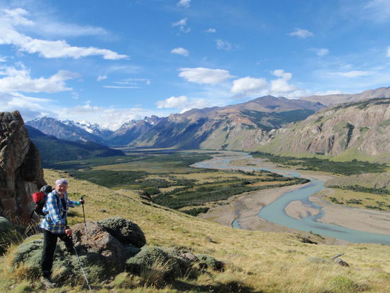Herrlicher Blick auf das wunderschöne Tal von EL Chalten auf dem Rückweg.