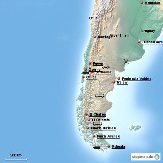 Unsere Reise geht von EL Chalten nach Bariloche, dann weiter nach Chile über Osorno nach Pukon zu den Vulkanen.
