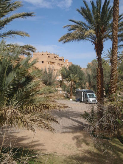 In Agdz angekommen, fragen wir erst einmal nach dem  Campingplatz.Die Antwort kam auf deutsch und danach die Frage, ob wir Wein gegen Teppich tauschen würden.