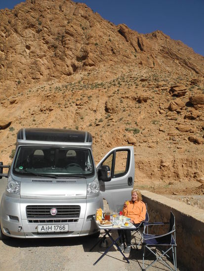 Frühstückspause am Ende der Schlucht, bevor wir wieder umkehren.