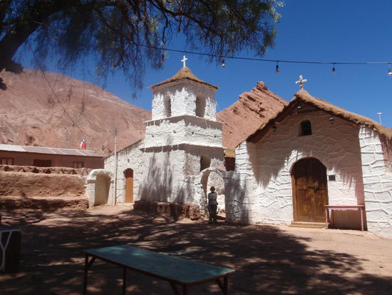Die Kirche von Rio Grande, die Dachkonstruktion ist aus Kaktusholz