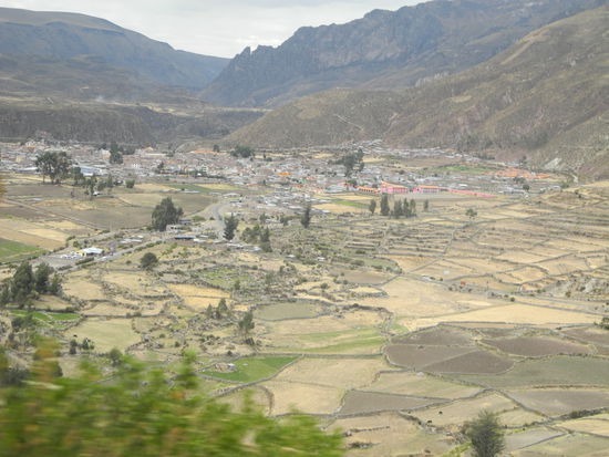 Von Arequipa passieren wir einen riesigen Pass der von 4000 m durch enge Kurven nach Chivay in den Colca hinunterführt.