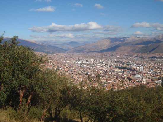 Blick auf Cusco.