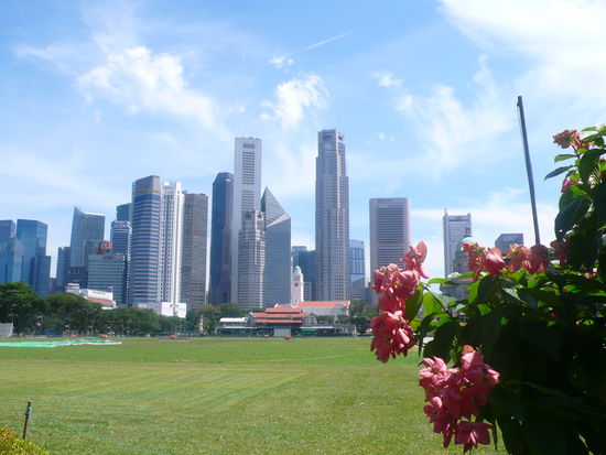 Es gibt immer wieder eine andere Ansicht der Skyline von Singapur.