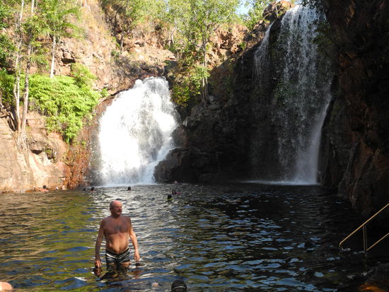 Hier ist baden erlaubt, es gibt keine Krokodile.