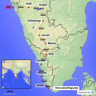 Unsere Route - ca. 1.300 km