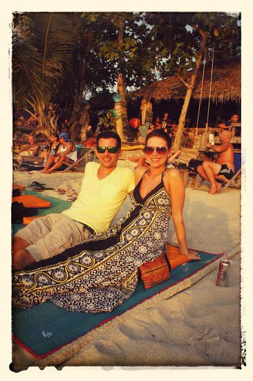 Ein letztes mal den Sonnenuntergang in der Boom-Boom-Bar geniesen