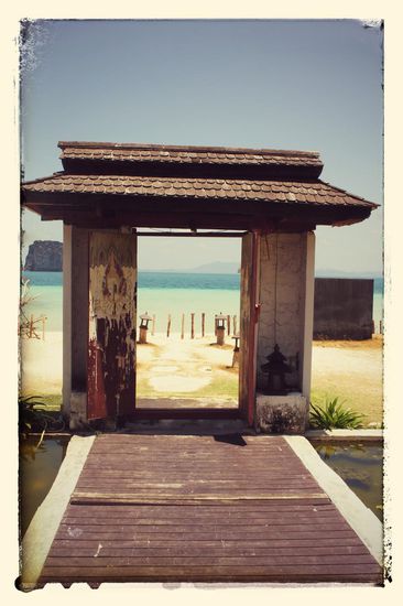 Blick von unserer Rezeption aufs Meer