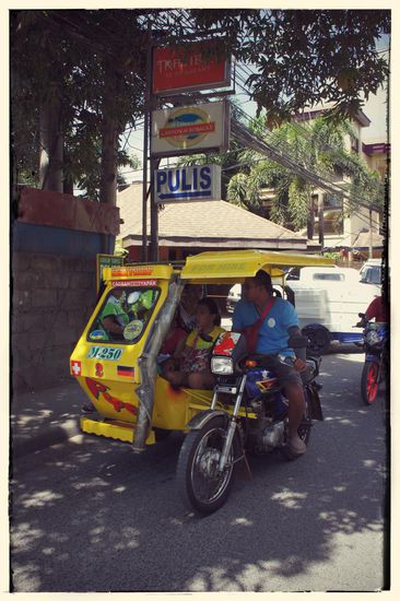 Die typischen Trycicle die es hier an jeder Ecke zu finden gibt