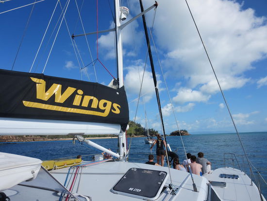 Unser Boot Wings 2, welches als Katameran für Stabilität gesorgt hat, was auch gut war, da ich nicht immer sooo seefest bin.