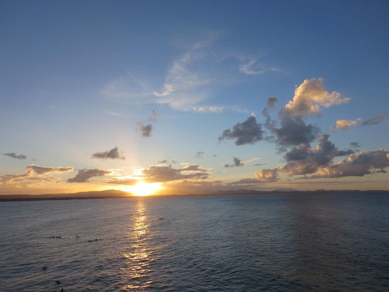 erster Sonnenuntergang am Ankunftstag vom Beachlookout