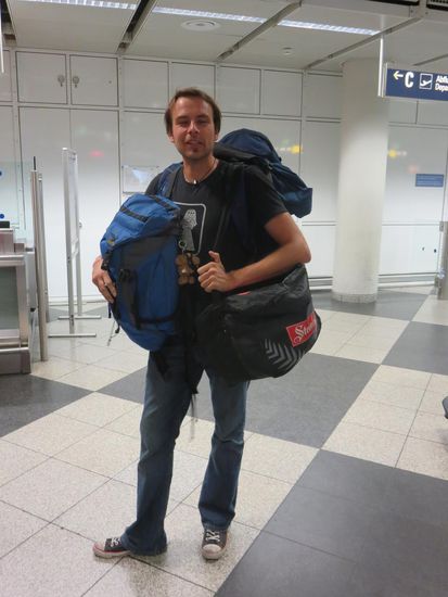 Vollgepackt und müde kam ich an!