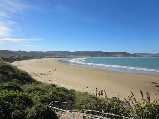 Purpose Bay, an der wie übernachtet haben und in denen sich normalerweise Hector-Delphine tummeln, die mit einem dann auch schwimmen, so neugierig wie sie sind - bei uns war natürlich keiner da ... 