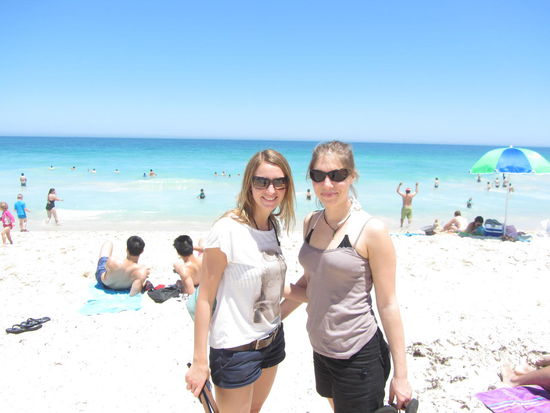 Am Scarborough beach - erstes Baden in Australien 15.Dezember 2013