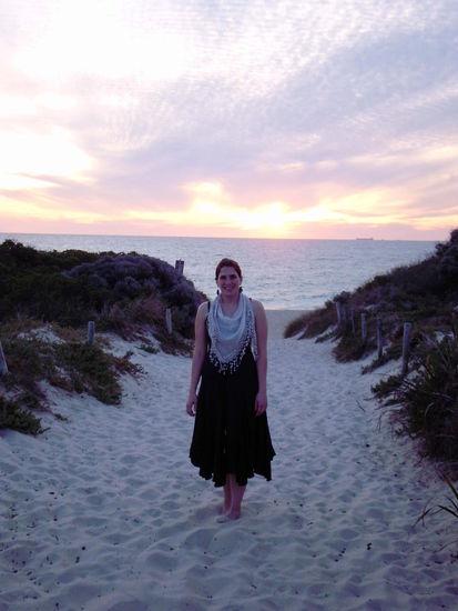 Sonnenuntergang am City beach