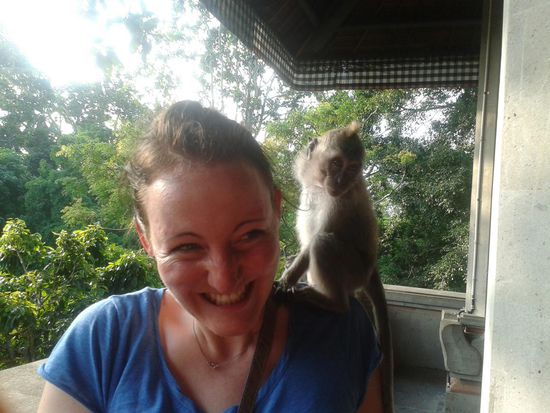 Dieser kleine Affe ist doch glatt der Dani auf die Schulter gesprungen. Wir hatten nicht mal eine Banane dabei