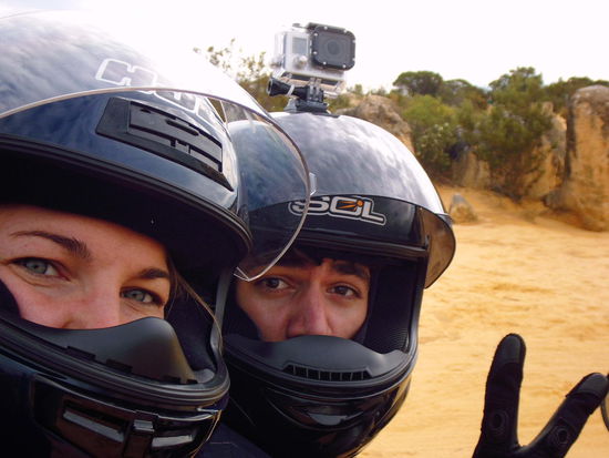 Schon in der Wüste bei den Pinnacles - Gopro muss natürlich mit  sieht etwas blöd aus aber macht tolle Videos...