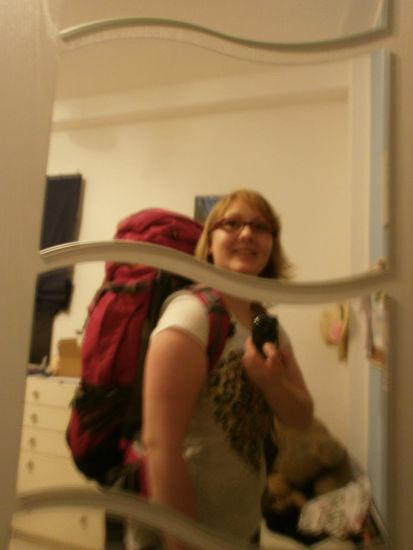 Erstmal den Rucksack Probepacken und rum tragen