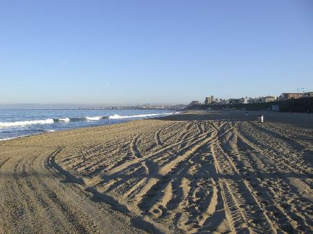 Ich (Ingo) mache aus Jetlag-gruenden eine fruehe Strandwanderung in Redondo Beach, LA