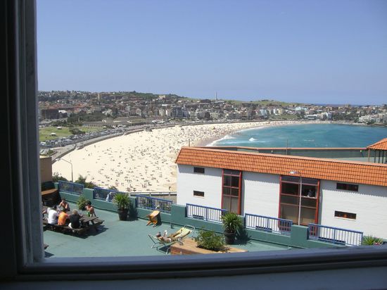 Ausblick aus unserem Zimmer in Bondi Beach, Sydney