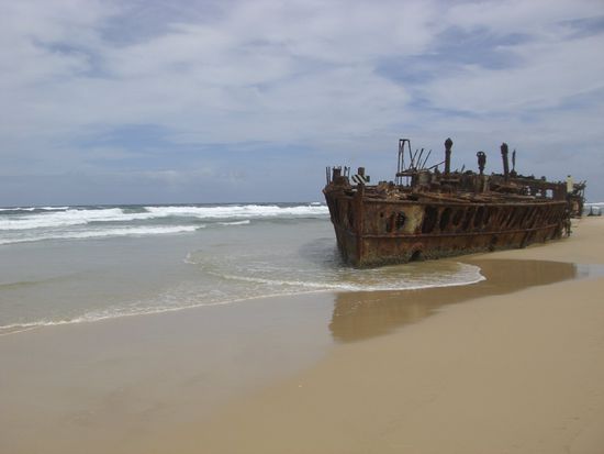 Das Maheno Schiffswrack am 75 Mile Beach