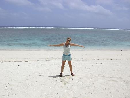 Kleine Strandpause waehrend der radtour um die Insel.