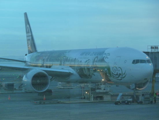 Air New Zealand mit Hobbit Motiv - mein Flieger von Los Angeles nach Auckland