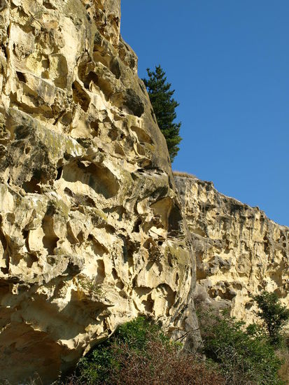 Bei den Maori Felszeichnungen, der Takiroa Site