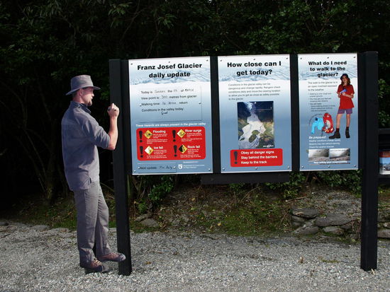 Auch beim Franz Josef Gletscher ein Papp-Ranger