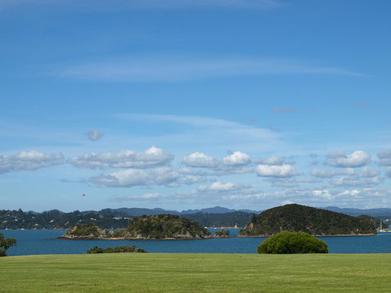 Blick von Waitangi in die Bucht