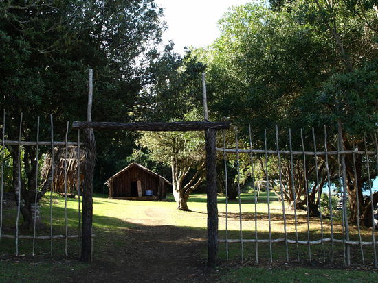 Der Nachbau eines Maori Fischerdorfes