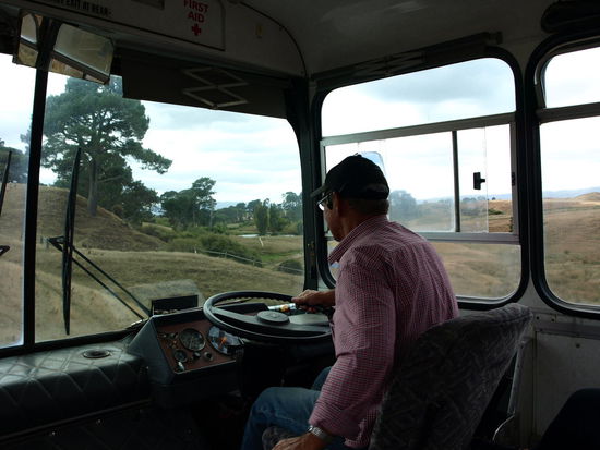 Mit dem Bus ging es über das Geländer der Alexander Farm, an Schafen und Angusrindern vorbei, direkt ins Auenland nach Hobbiton.