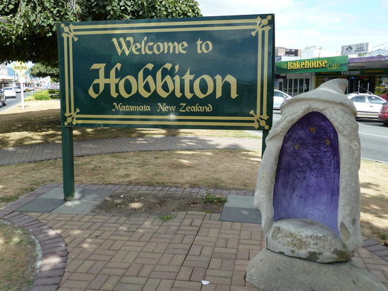 Das Ortseingangsschild von Matamata