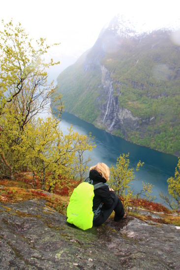 Blick auf die bekannten Wasserfälle, den 'Sieben Schwestern'