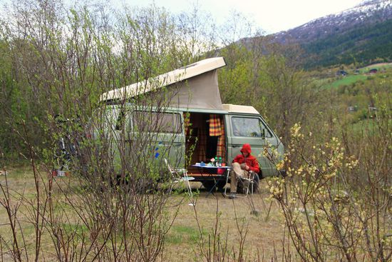 Unser Stellplatz-mitten im Rentierwohnzimmer